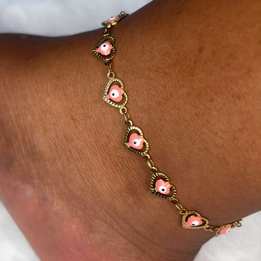 Hearts with Eyes Anklet