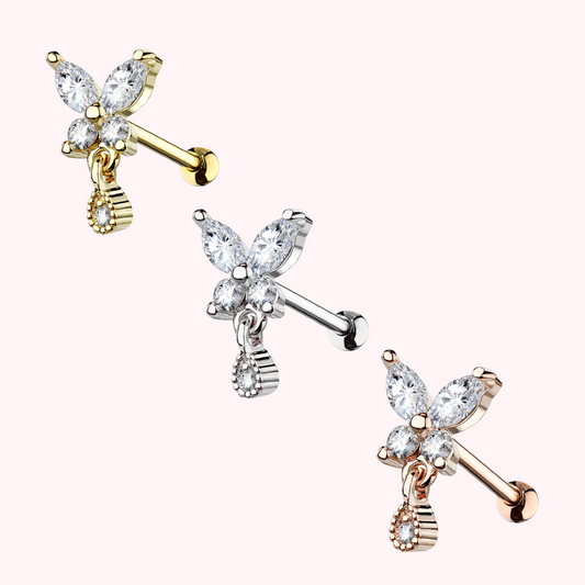Butterfly Dangle Tragus/Cartilage Stud