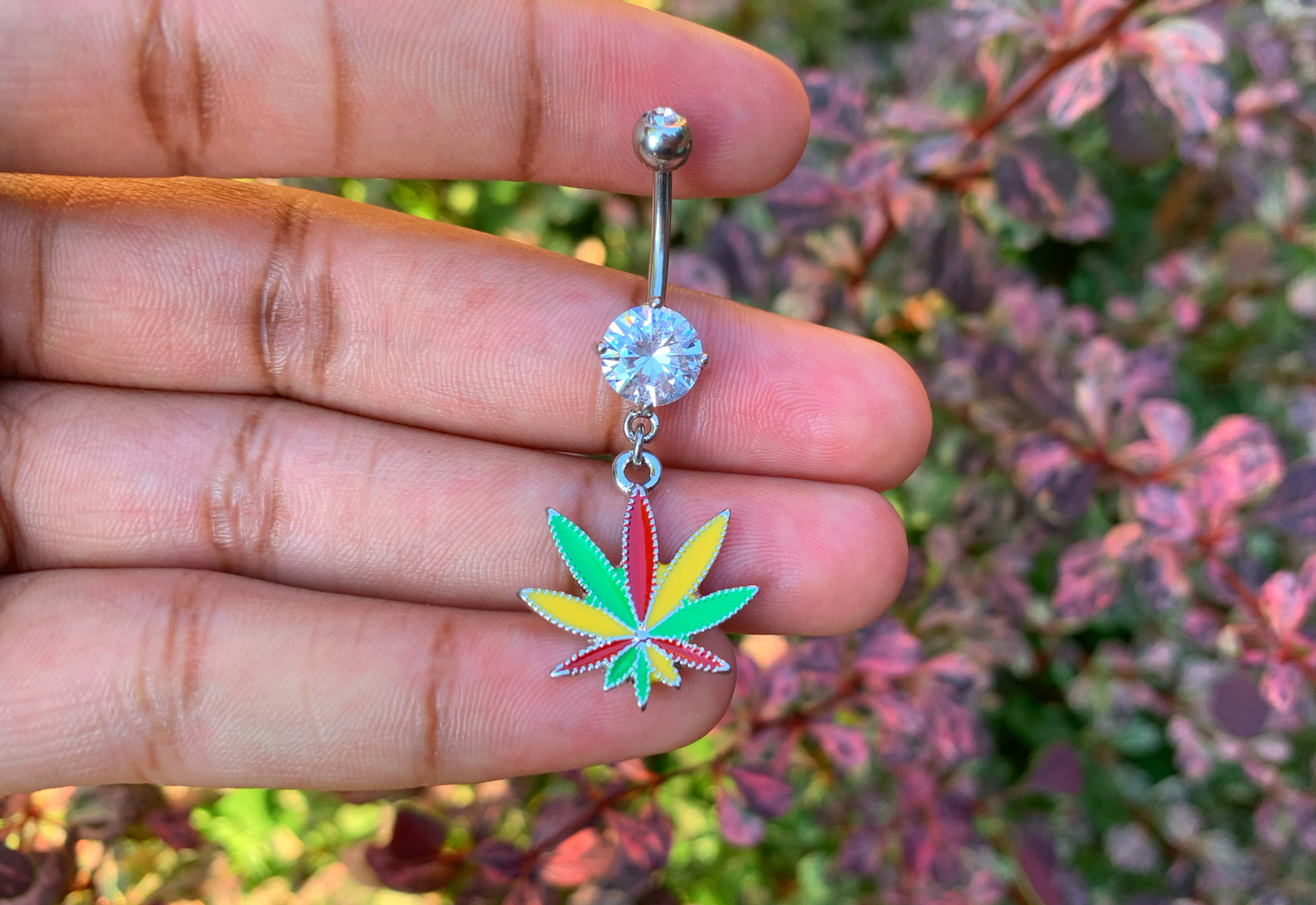 Canna-Bliss CZ Dangle Belly Ring